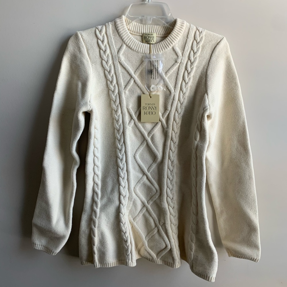 Torn By Ronny Kobo- Layla Cable Knot Sweater